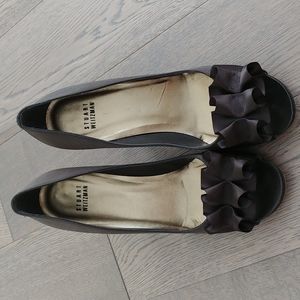 Stuart Weitzman Satin Peep Toe Heels